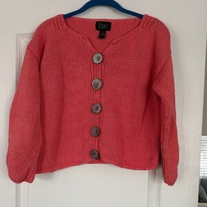 Pur Women's Vibrant Pink Knit Cardigan